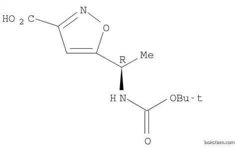 Molecular Structure of 893842-76-7 ((R)-5-(1-(tert-butoxycarbonylamino)ethyl)isoxazole-3-carboxylic acid)